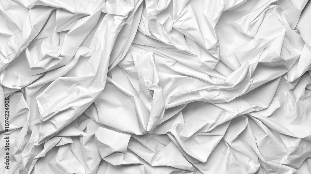 Obraz premium White Wrinkled Paper Texture Background Abstract Design Element