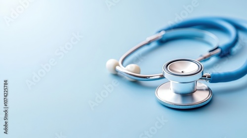 A Close-Up View of a Medical Stethoscope Resting on a Soft Blue Surface Highlighting Wellness and Treatment Concepts in Healthcare Environments