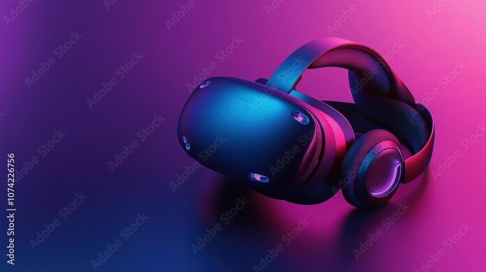 A VR headset featuring built-in headphones, displayed on a transparent background. Its matte finish and compact design emphasize innovation, A VR headset featuring built-in headphones, displayed on a transparent background. Its matte finish and compact design emphasize innovation,
