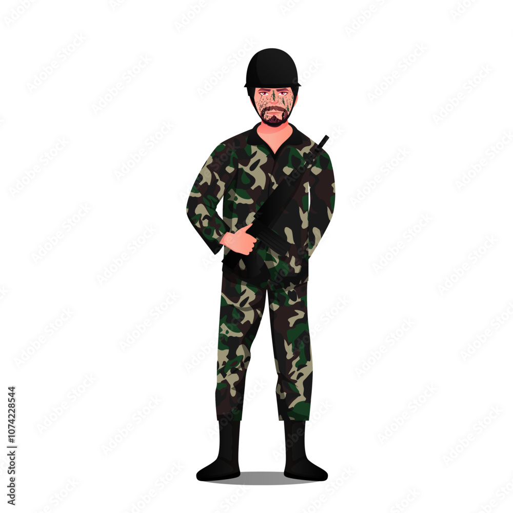 Army character vector illustration clipart Army character vector illustration clipart