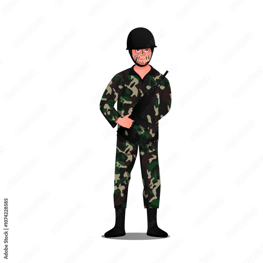 Army character vector illustration clipart Army character vector illustration clipart
