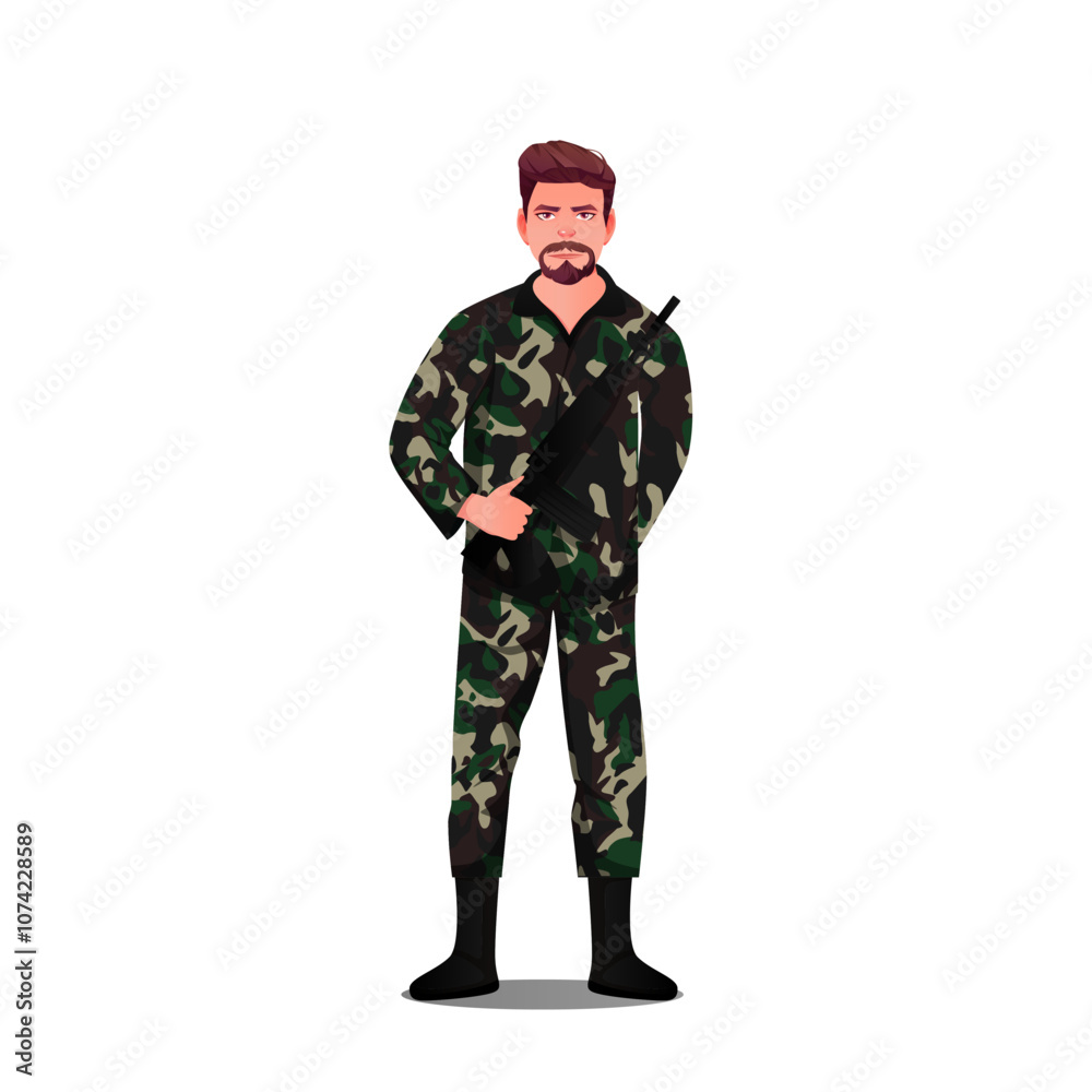 Army character vector illustration clipart Army character vector illustration clipart