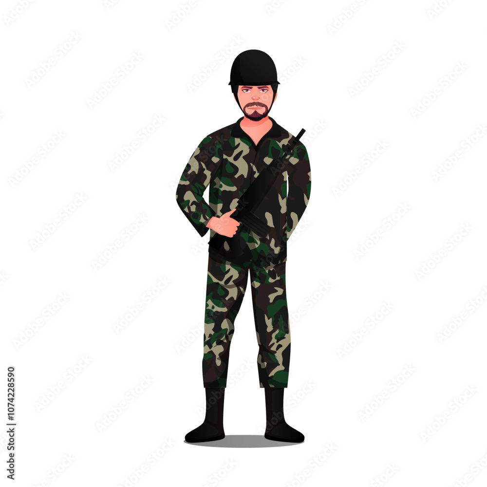 Army character vector illustration clipart Army character vector illustration clipart