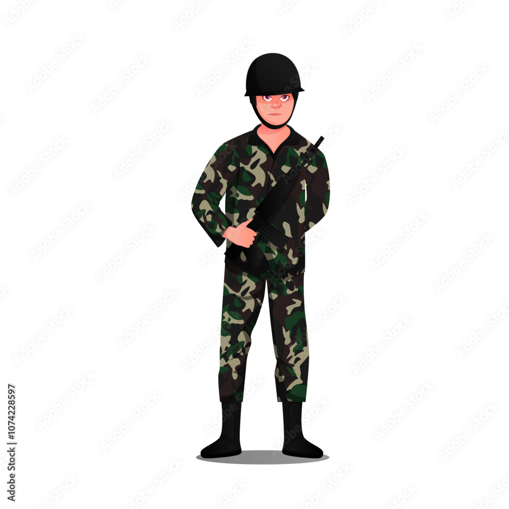 Army character vector illustration clipart Army character vector illustration clipart