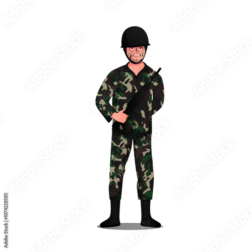 Army character vector illustration clipart