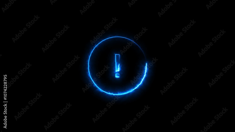Neon warning sign icon illustration. Neon warning sign icon illustration.
