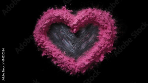 Heart Shaped Pink Powder Explosion
