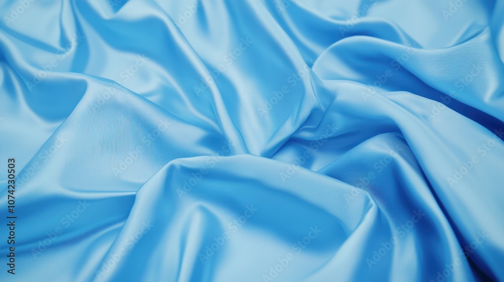 Obraz premium Abstract Blue Fabric Texture Background Draped Silk or Satin for Design