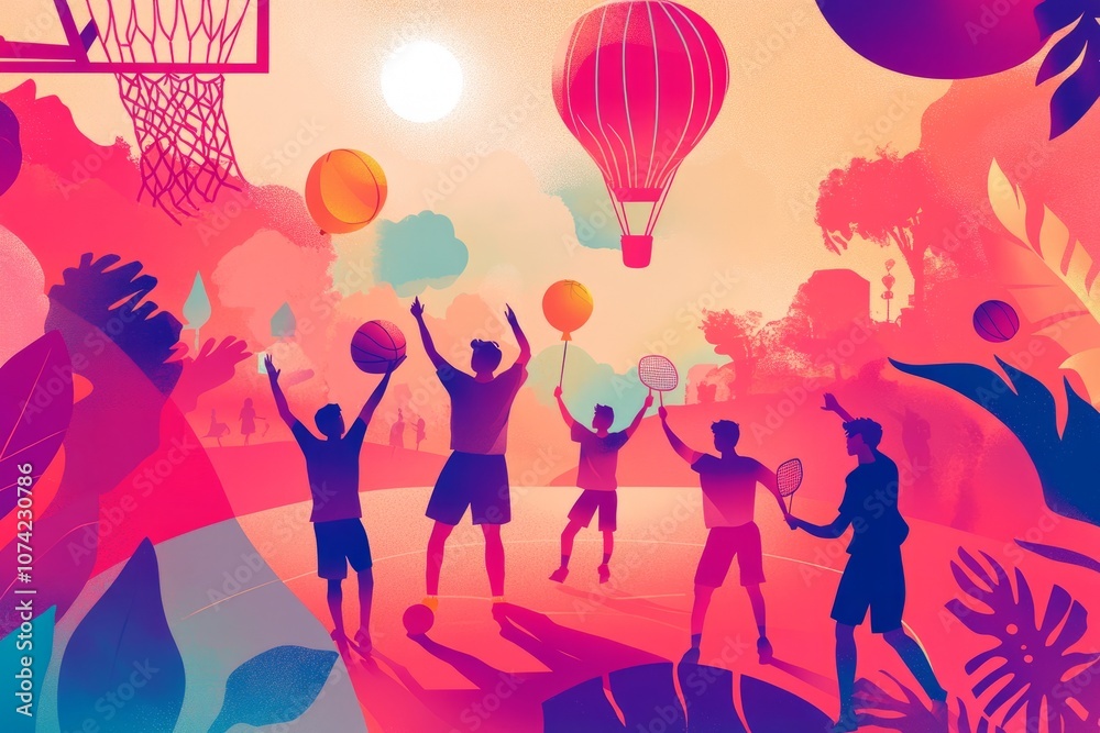 A poster design for the summer sports culture and cultural festival, colorful A poster design for the summer sports culture and cultural festival, colorful