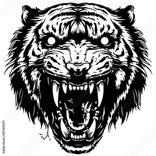 Tiger Zombie Vector Logo
