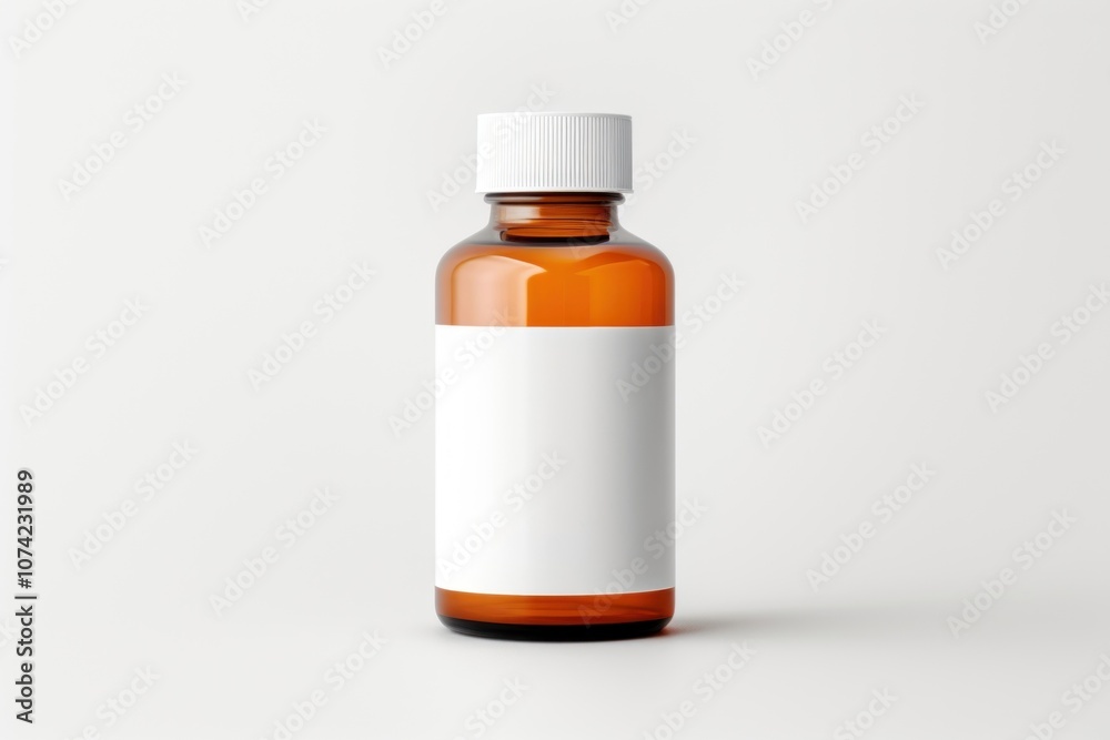 Bottle label white background container. Bottle label white background container.