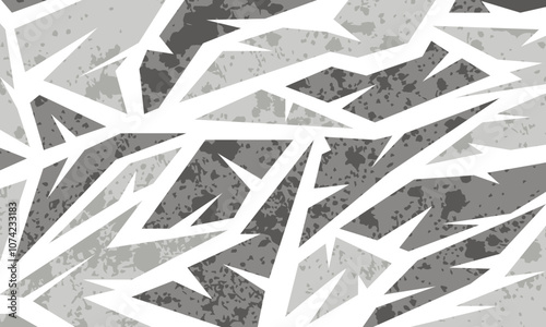 Abstract geometric pattern with sharp white lines on a gray background. backdrop banner poster card wallpaper website header design.