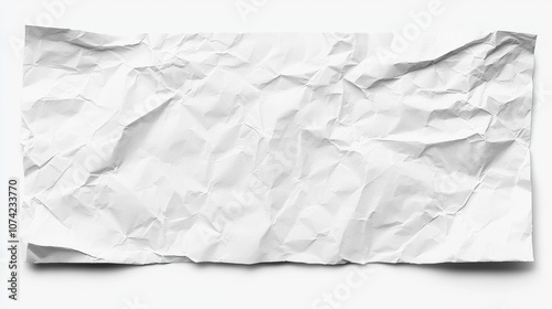 Crumpled White Paper Texture Abstract Background Design Element