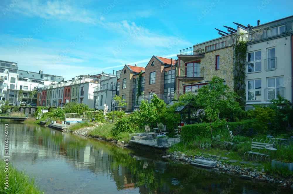 City canal houses in Denmark City canal houses in Denmark