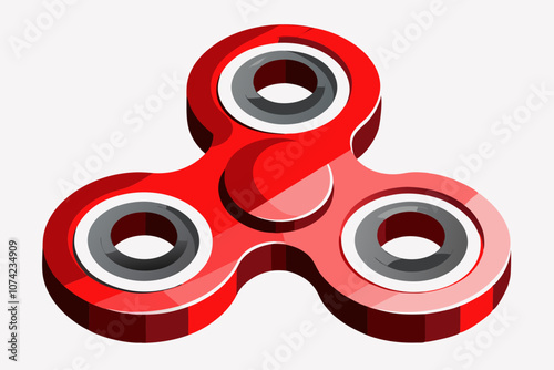 Metal fidget spinner toy isolated on white background vector illustration