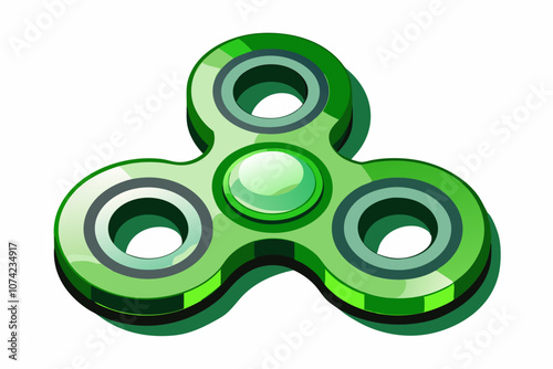 Metal fidget spinner toy isolated on white background vector illustration