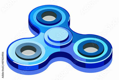 Metal fidget spinner toy isolated on white background vector illustration