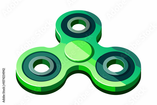 Metal fidget spinner toy isolated on white background vector illustration