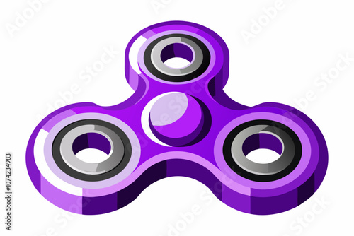 Metal fidget spinner toy isolated on white background vector illustration