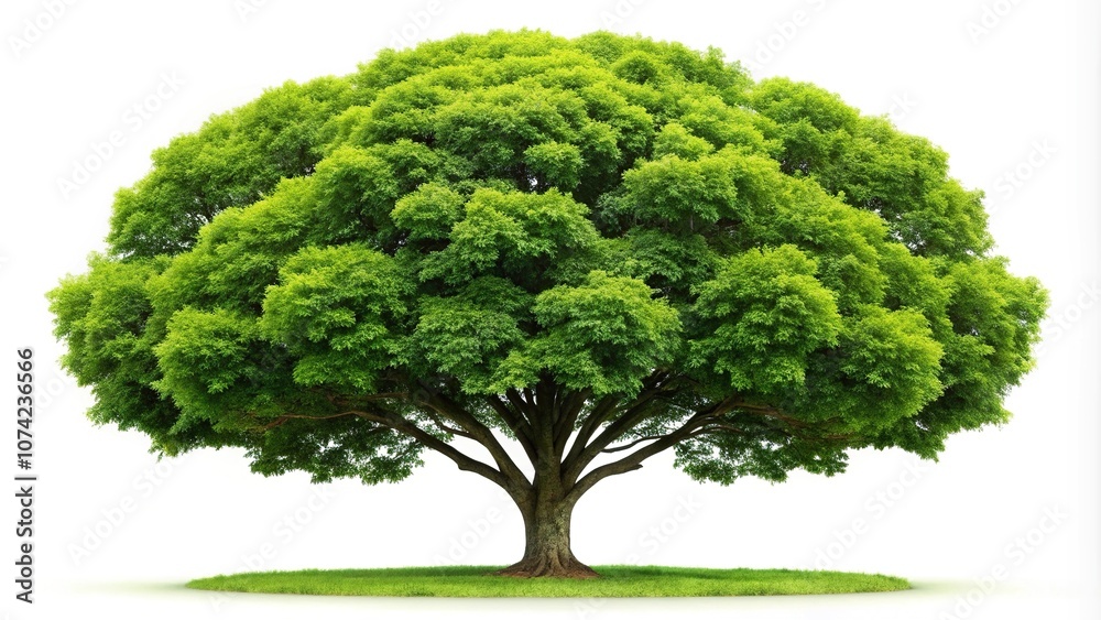 Close-up of green tree with white background, including clipping path Close-up of green tree with white background, including clipping path