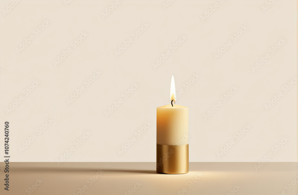 Luxury Candle Flickering for New Year Elegance Luxury Candle Flickering for New Year Elegance