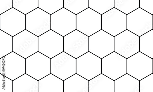 abstract geometric outline hexagon pattern.