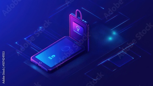 Wallpaper Mural Illustration of a smartphone locked with a padlock, illustrating security measures to protect the device. Ai generative image Torontodigital.ca