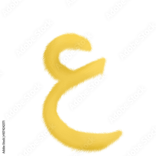 hijaiyah arabic letter with fur style