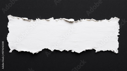 Torn White Paper on Black Background Texture Design Abstract