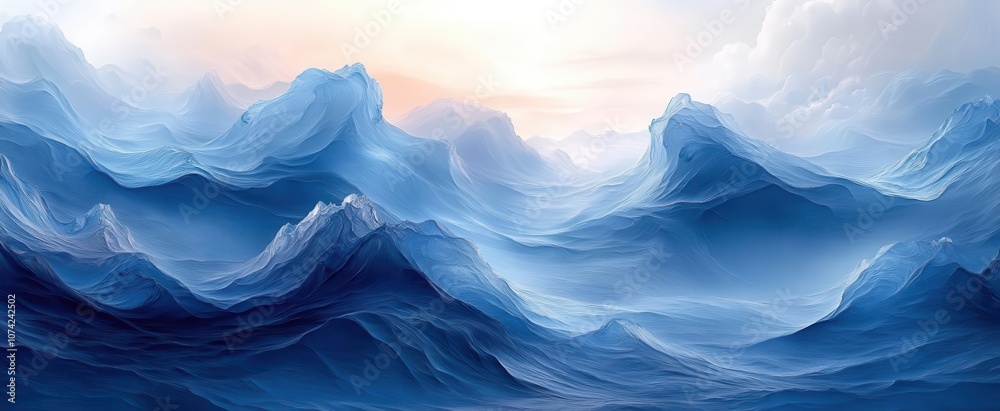 dynamic blue and white abstract patterns reminiscent of ocean waves fluid brush strokes creating a serene sea background that evokes tranquility and freedom with sophisticated textures