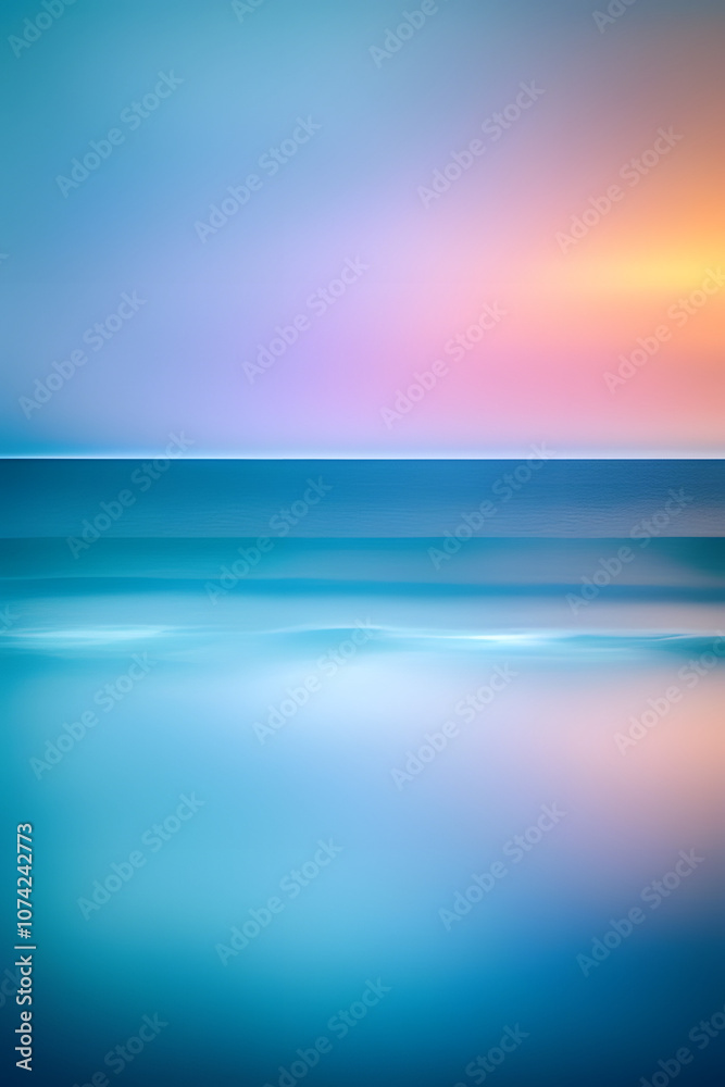 Fototapeta premium rainbow on blur sky over sea