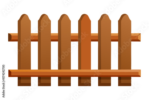 Wooden fence  vector illustration