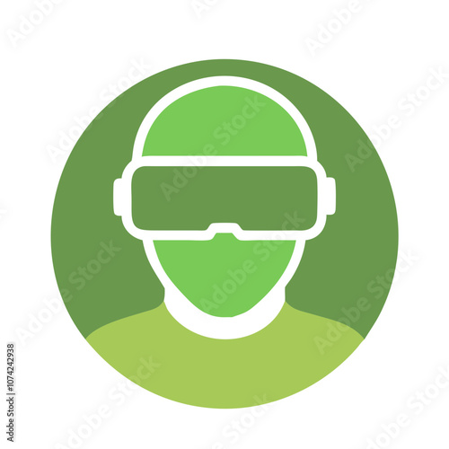 Wearing a headset of a virtual reality icon vector 