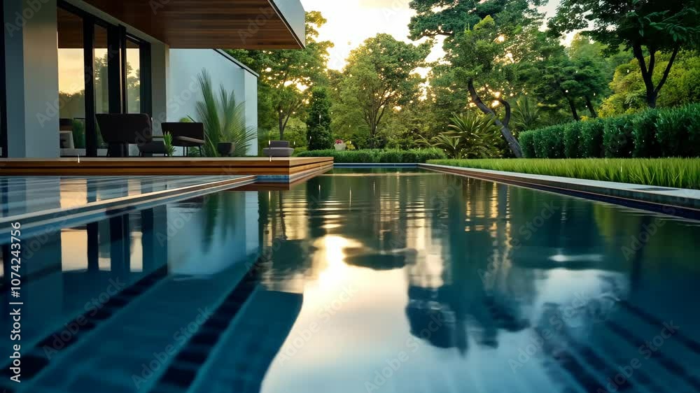 Sunset Reflection in a Pool Sunset Reflection in a Pool