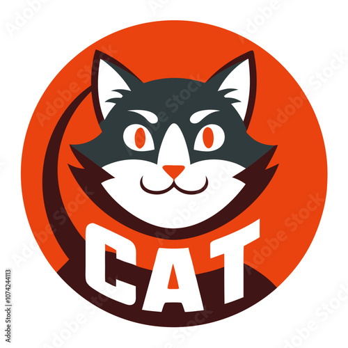 Modern Cat Letter Logo Vector.