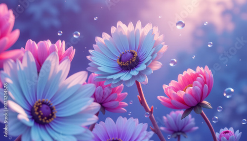 Beautiful pink and purple flowers background wallpaper