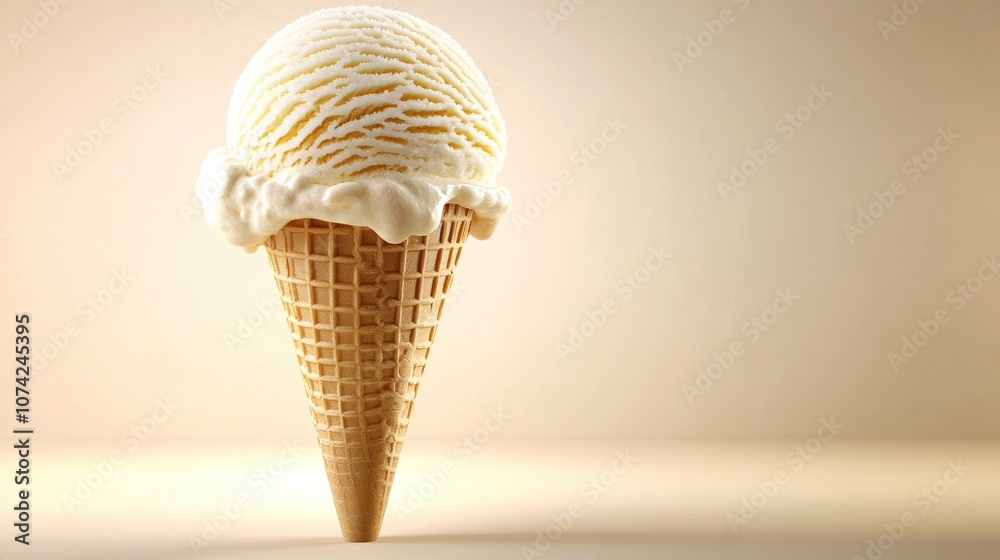 Melting Ice Cream Cone, Delicious Summer Treat, Sweet Creamy Dessert Melting Ice Cream Cone, Delicious Summer Treat, Sweet Creamy Dessert