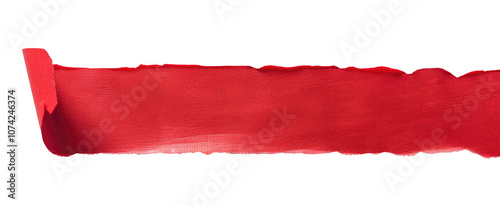 Horizontal red tape isolated on transparent background