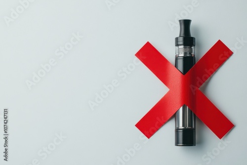 Vaping device crossed out with a red no vaping sign