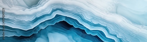 Wallpaper Mural A beautiful layered agate stone in shades of blue and white. Torontodigital.ca