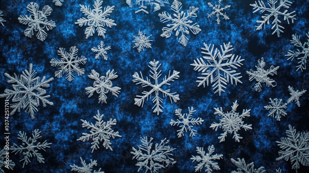 Snowflake design on a deep blue backdrop Snowflake design on a deep blue backdrop