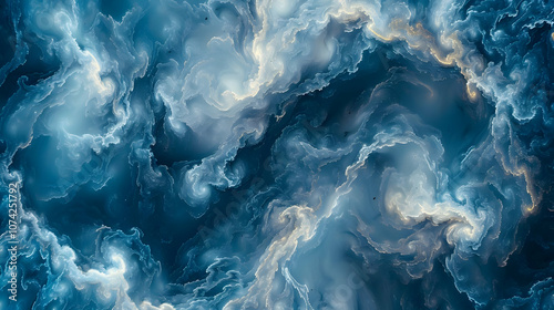 Abstract Blue and White Swirling Pattern Background