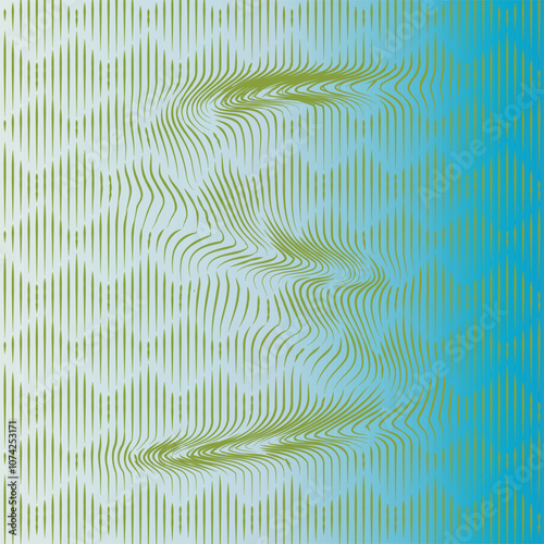 Fluidly colored soft blend gradient texture with linear moire effect. Abstract contemporary background