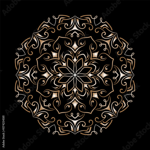 mandala ornament, round decorative design