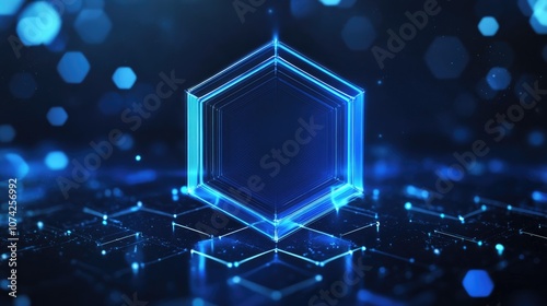 Blue hexagon emblem representing a university degree