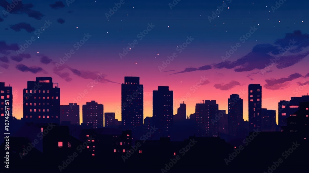 City silhouette at dusk City silhouette at dusk