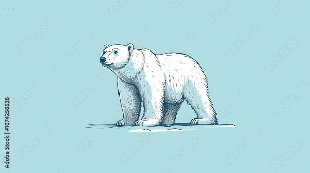 Fototapeta premium Cartoon depiction of a polar bear