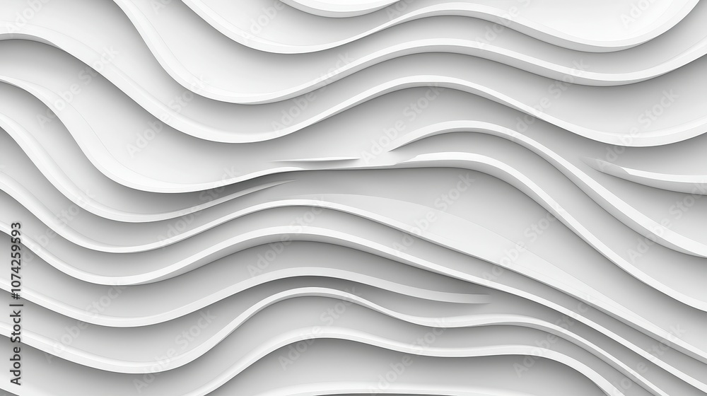 Abstract White Curved Lines   Modern Geometric Pattern Background