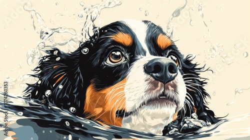 Discover captivating graphic illustrations showcasing charming dogs and puppies designed with artistic creativity for devoted pet enthusiasts photo