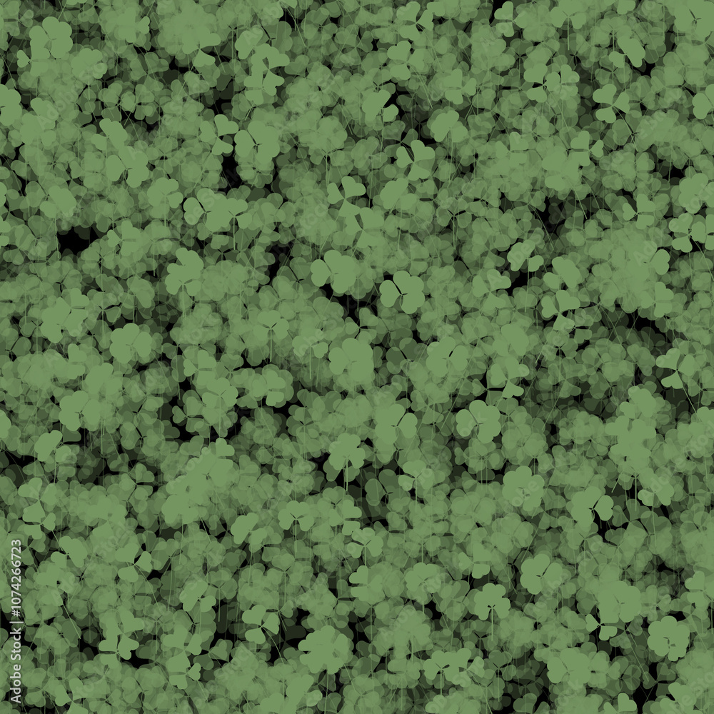 Abstract seamless pattern with clovers on black background. Abstract seamless pattern with clovers on black background.